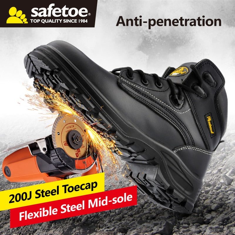 Safetoe Mens Work Safety Shoes Anti-Static Metal-Free Composite Toe Steel Plate Breathable Anti-Abrasion Boots