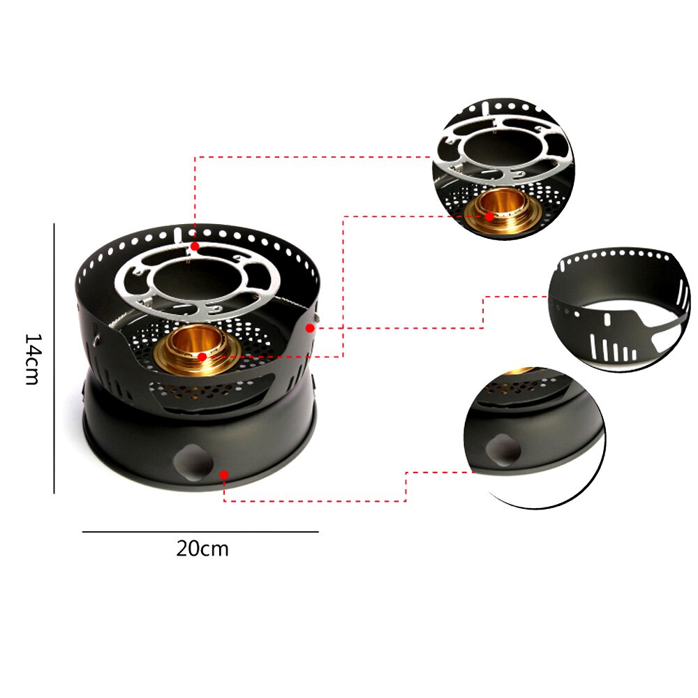 Tomshoo Stove Set Outdoor Camping Kitchenware Hiking Picnic Cooking Utensil Stove Pot Bowl Pan Alcohol Stove Camp Equipment