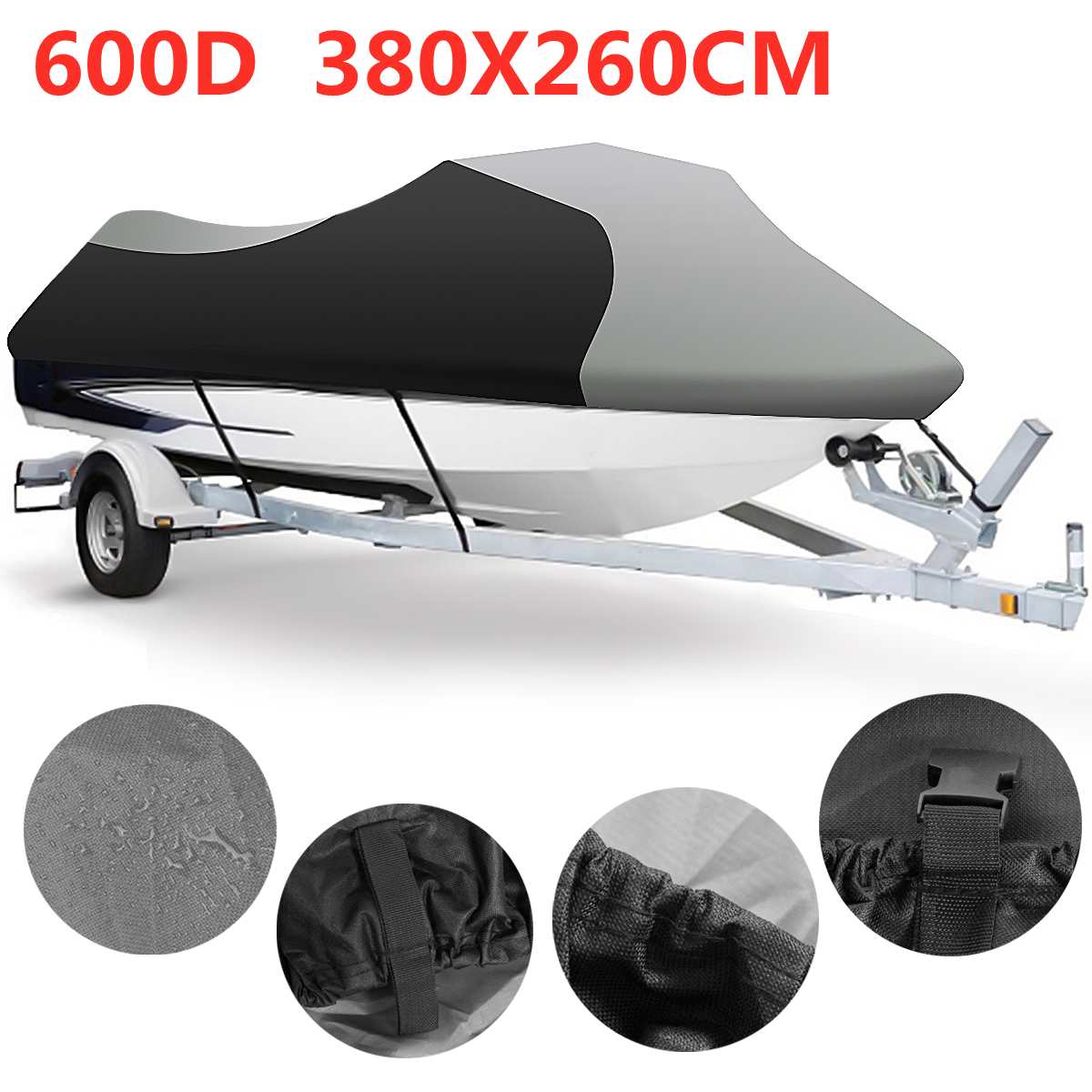 Motorboat Jet Ski Trailerable Cover 600D Waterproof Motor Boat Cover For Yamaha WaveRunner EXR VX Cruiser For Sea Doo GTI