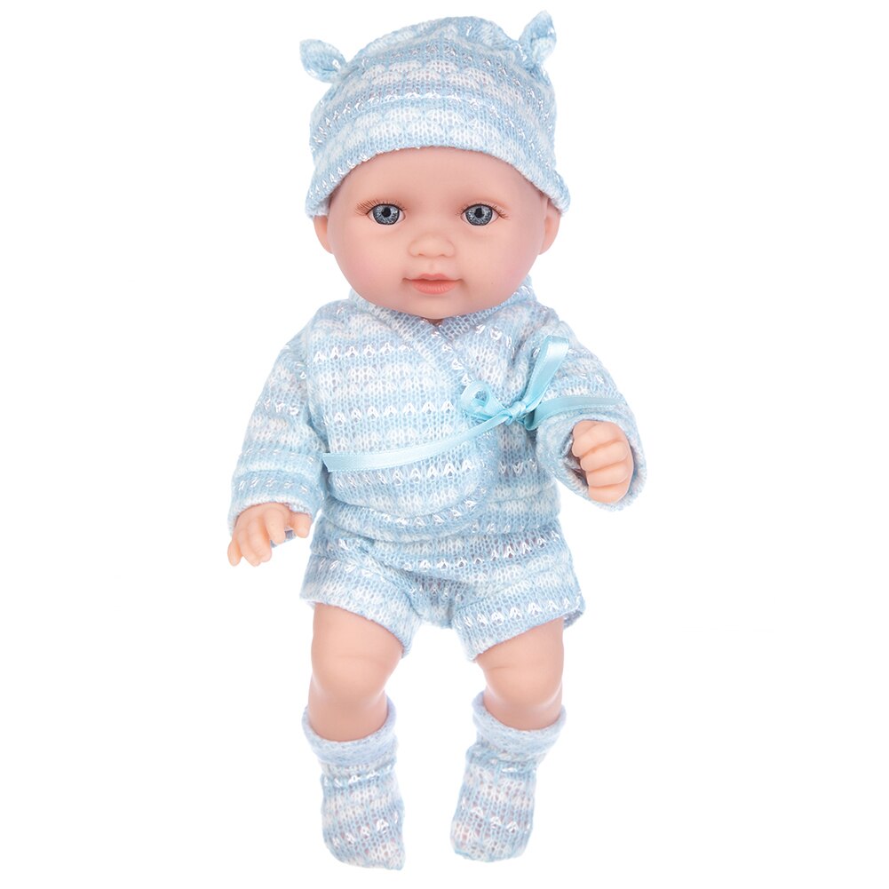 Doll Girl Soft Full Body Toy Model Baby Reborn Baby Doll Vinyl Toddler with Big Eyes Hat Realistic Baby Toy Kids Gift