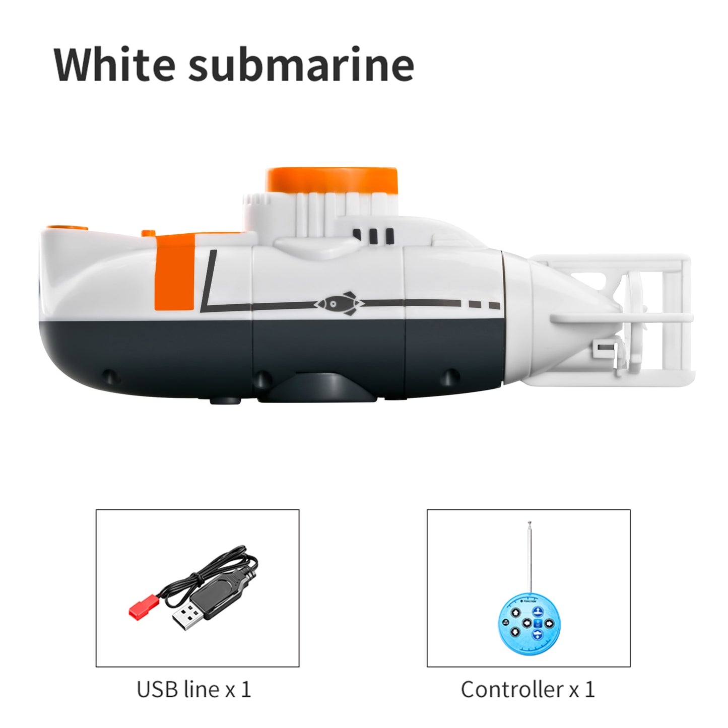 Mini RC Submarine 0.1m/s Speed Remote Control Boat Waterproof Diving Toy Simulation Model Gift for Kids Boys Girls New Year Gift