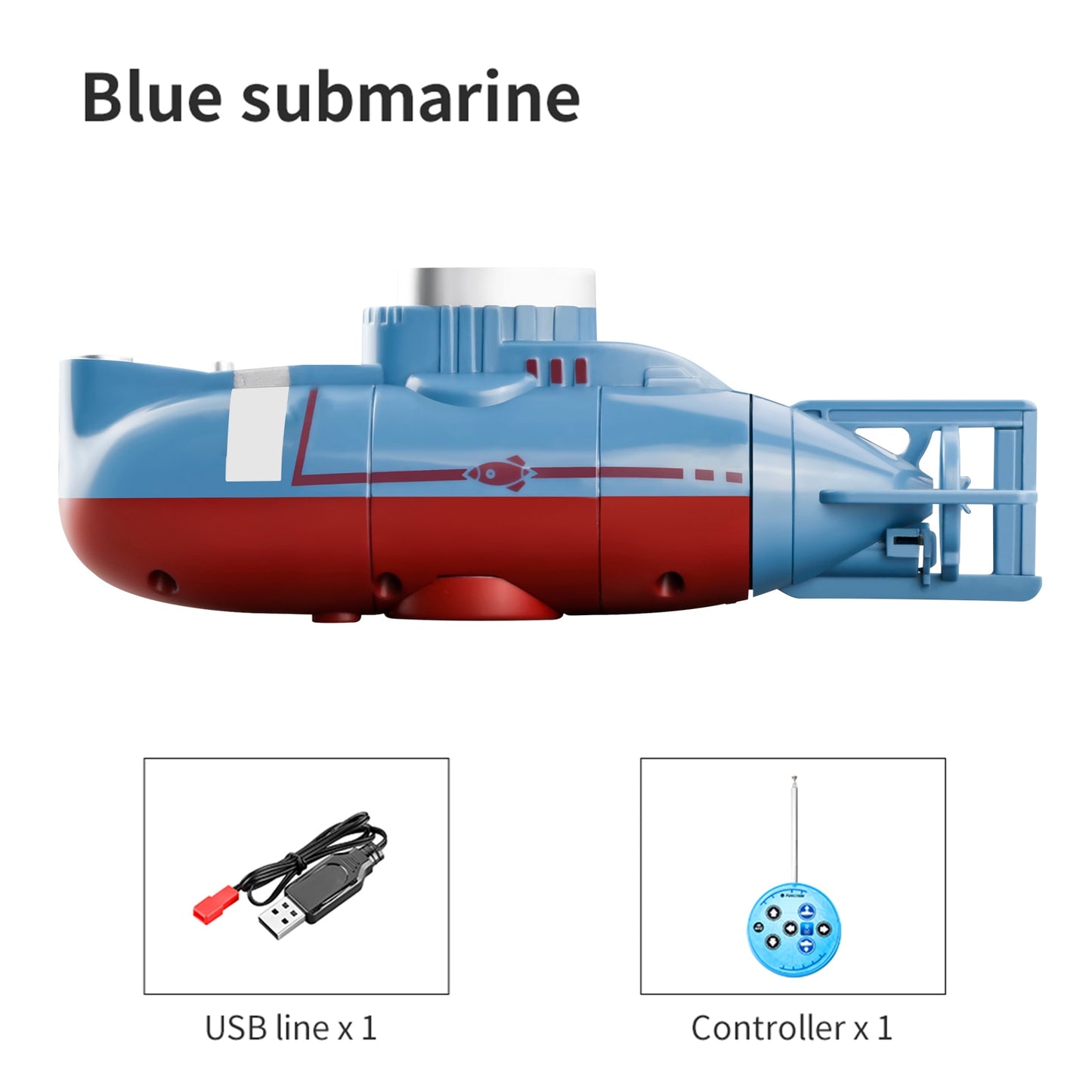 Mini RC Submarine 0.1m/s Speed Remote Control Boat Waterproof Diving Toy Simulation Model Gift for Kids Boys Girls New Year Gift