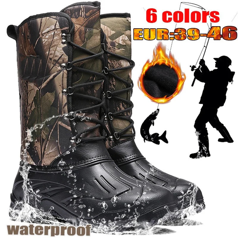 Size 39-46 Winter Men Outdoor Camping Hiking Fishing Tactics Shoes Hunting Climbing Non-Slip Waterproof Thermal Male Women Boots