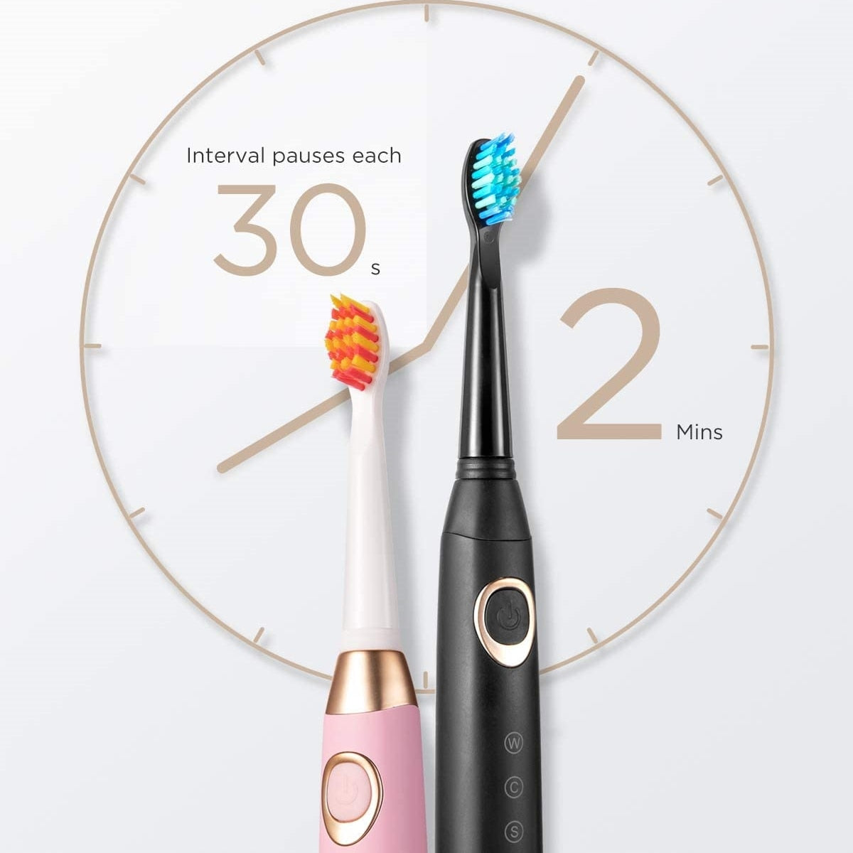 Fairywill Sonic Electric Toothbrushes for Adults Kids 5 Modes Smart Timer Rechargeable Whitening Toothbrush with 10 Brush Heads