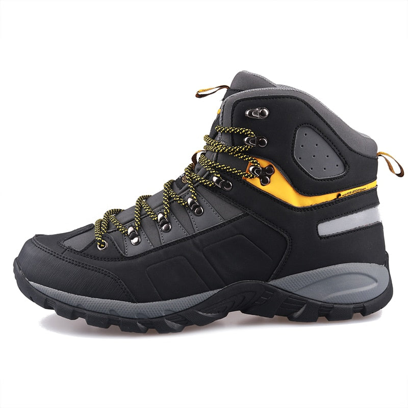 GRITION Men Hiking Boots Waterproof  High Top Walking Winter Work Mountain Sport Shoes Soft Shell Trekking Outdoor Ankle New