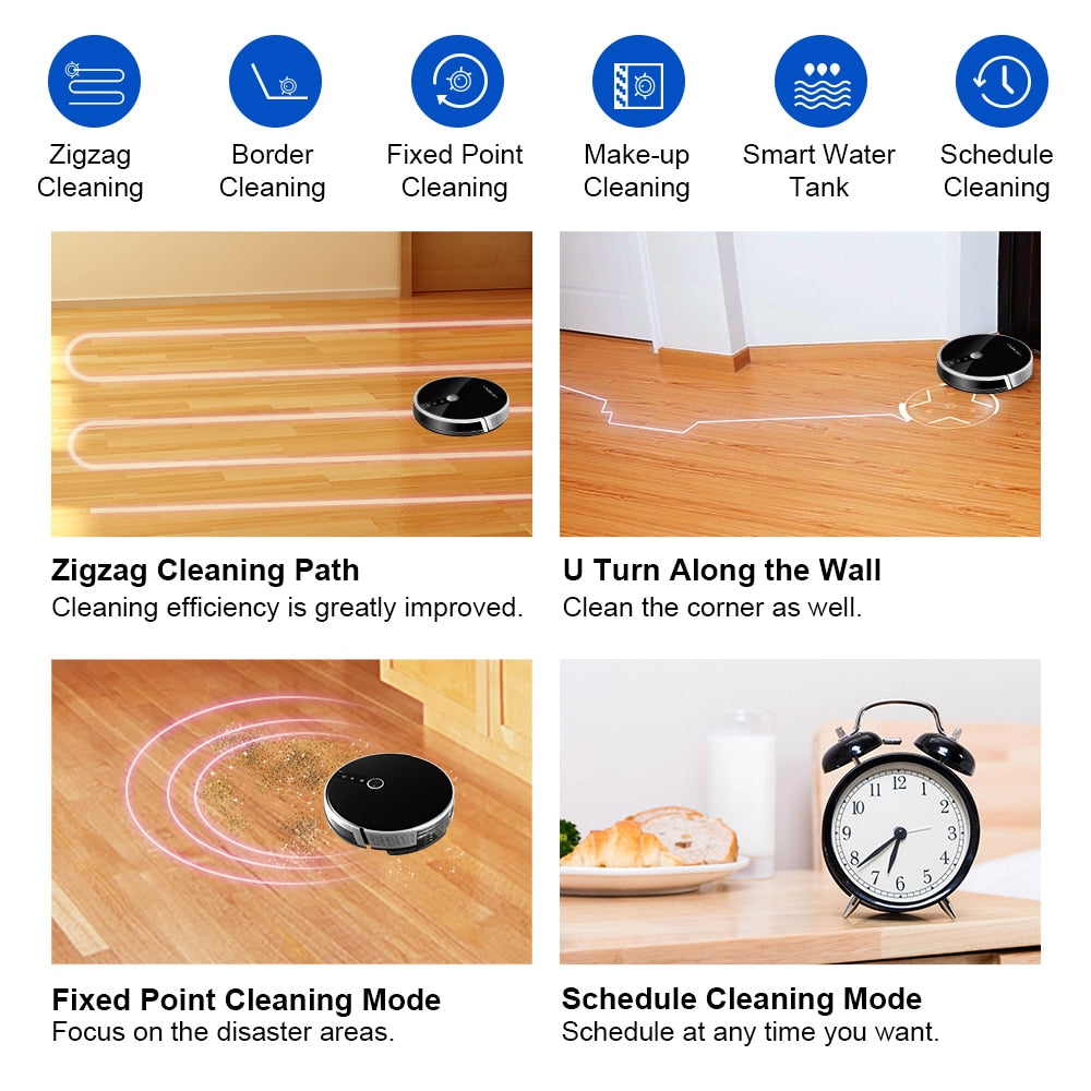 LIECTROUX C30B Robot Vacuum Cleaner Smart Mapping,App & Voice Control,6000Pa Suction,Wet Mopping,Floor Carpet Cleaning