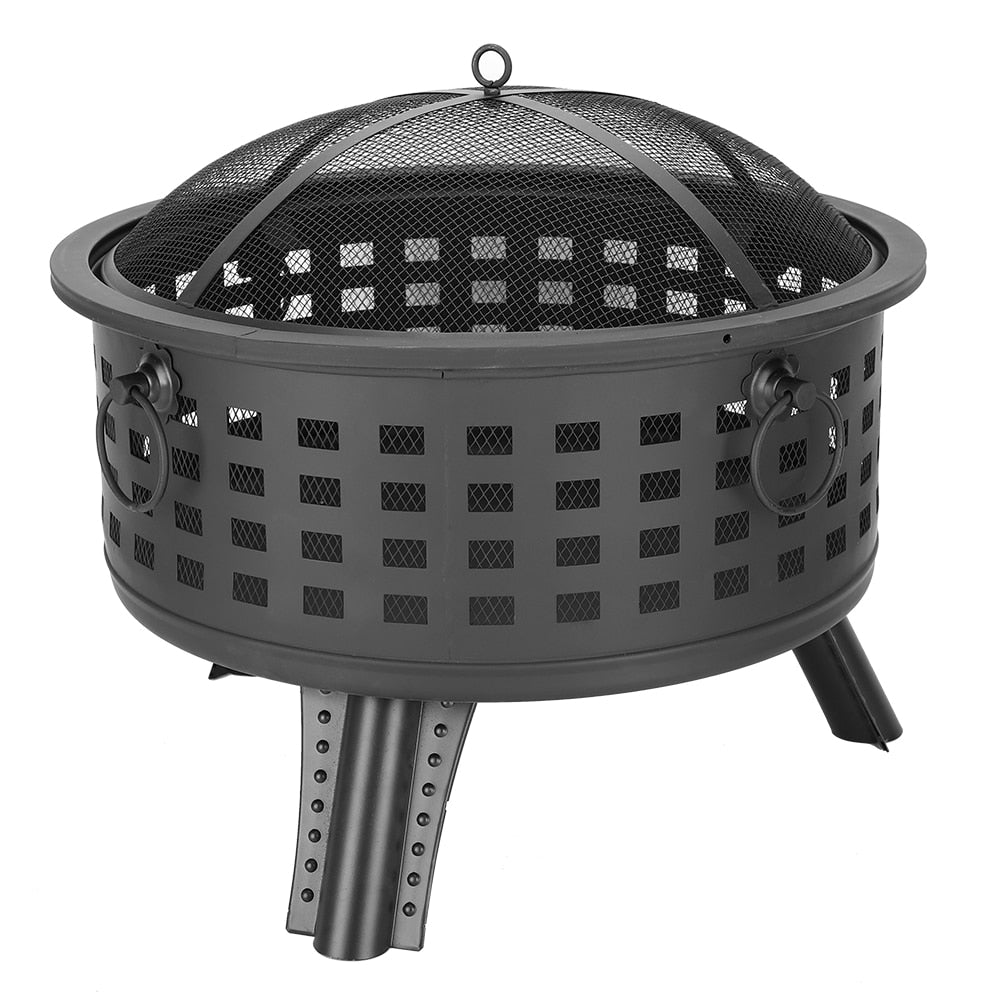 26 Outdoor Brazier Fireplace Fire Pit Burner for Camping Hiking Round Fire Bowl Portable Wood Burning Patio Firepit