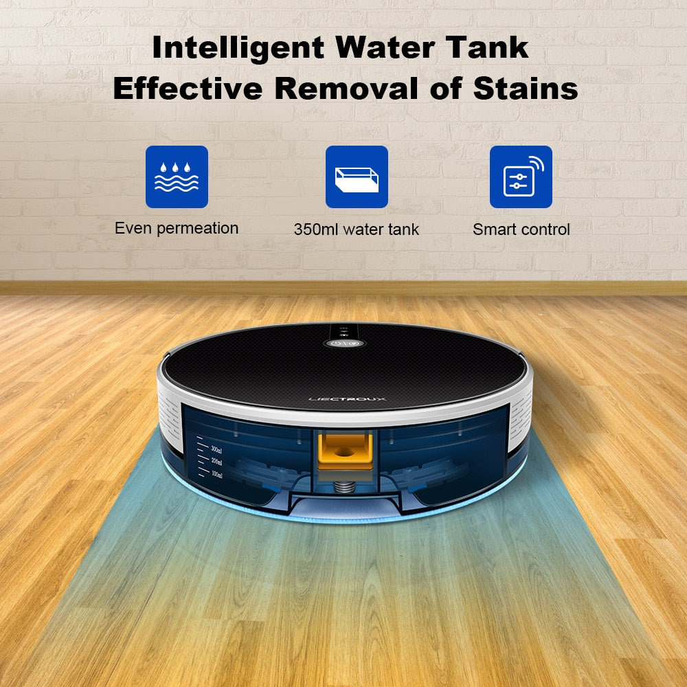 LIECTROUX C30B Robot Vacuum Cleaner Smart Mapping,App & Voice Control,6000Pa Suction,Wet Mopping,Floor Carpet Cleaning