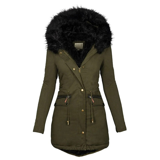 Winter Women Warm Jacket Medium-long Thicken Outwear 2023 Ladies Hooded Wadded Coat Slim Parka Cotton-padded Jacket Overcoat