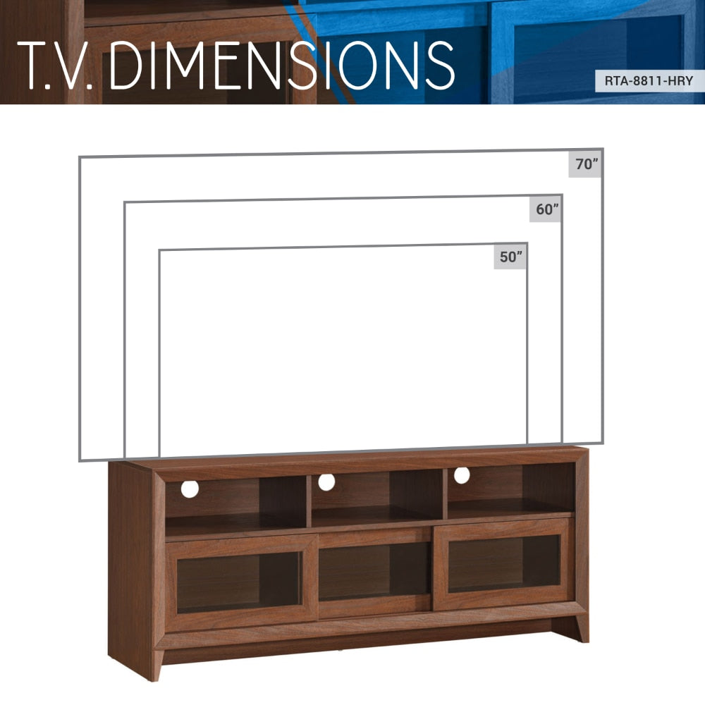 Modern TV Stand with Storage for TVs Up To 60 Cabinet Living Room Furniture  ,Understated Luxury  with Lockers， Hickory,