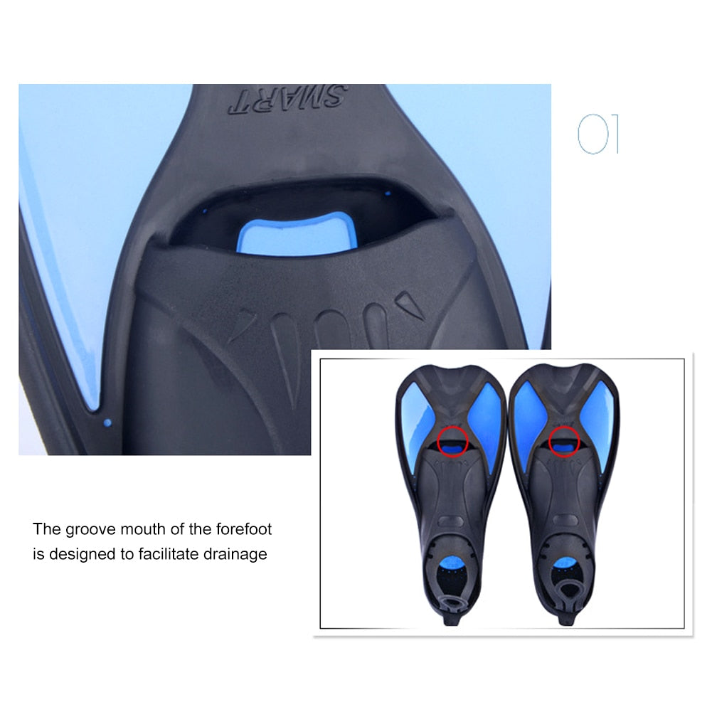 Snorkeling Diving Swimming Fins Unisex Adult/kids Flexible Comfort Swimming Fins Submersible Foot  Fins Flippers Water Sports