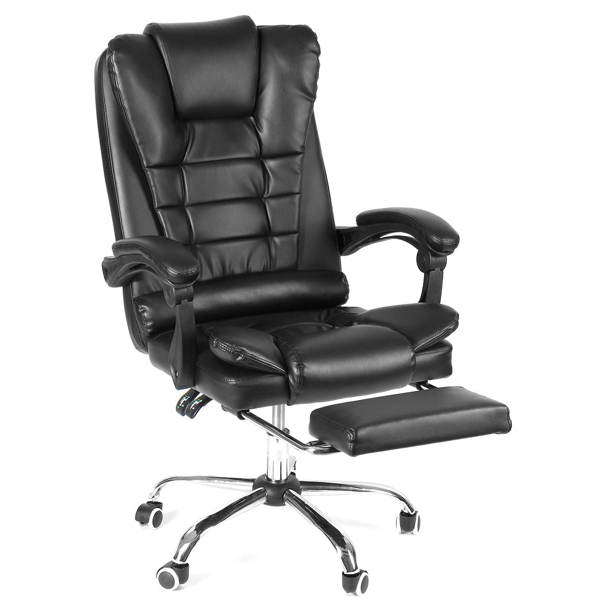 7 Point Massage Boss Chair Computer Office Chair Home Swivel Massage Chair Lifting Adjustable Chair 0.8mm PVC with Footrest