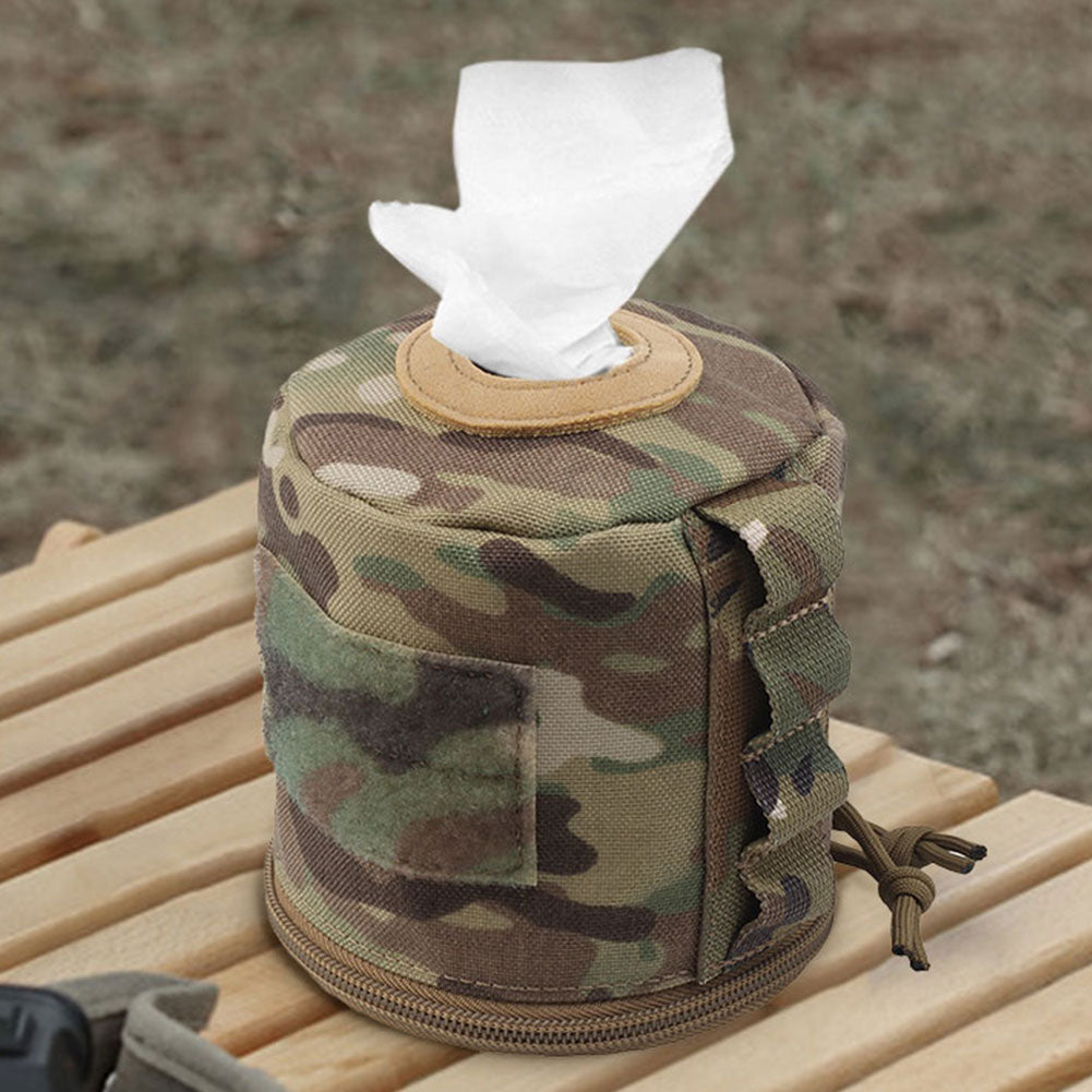 Roll Paper Storage Bag Outdoor Tactical Military Molle Style Tissue Case Toilet Roll Paper Storage Holder for Camping Hiking