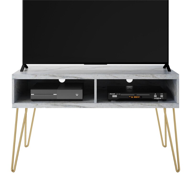 Athena TV Stand for TVs Up To 42 White Marble