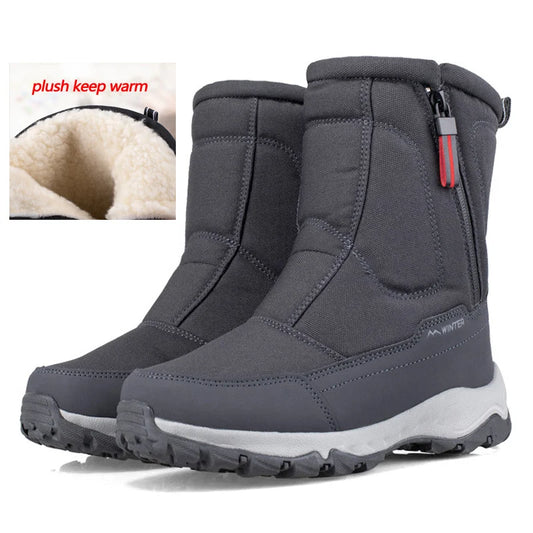 Men Boots 2023 Winter Shoes For Men Warm Snow Boots Mid-calf Men Warm Shoes Thick Plush Winter Boots