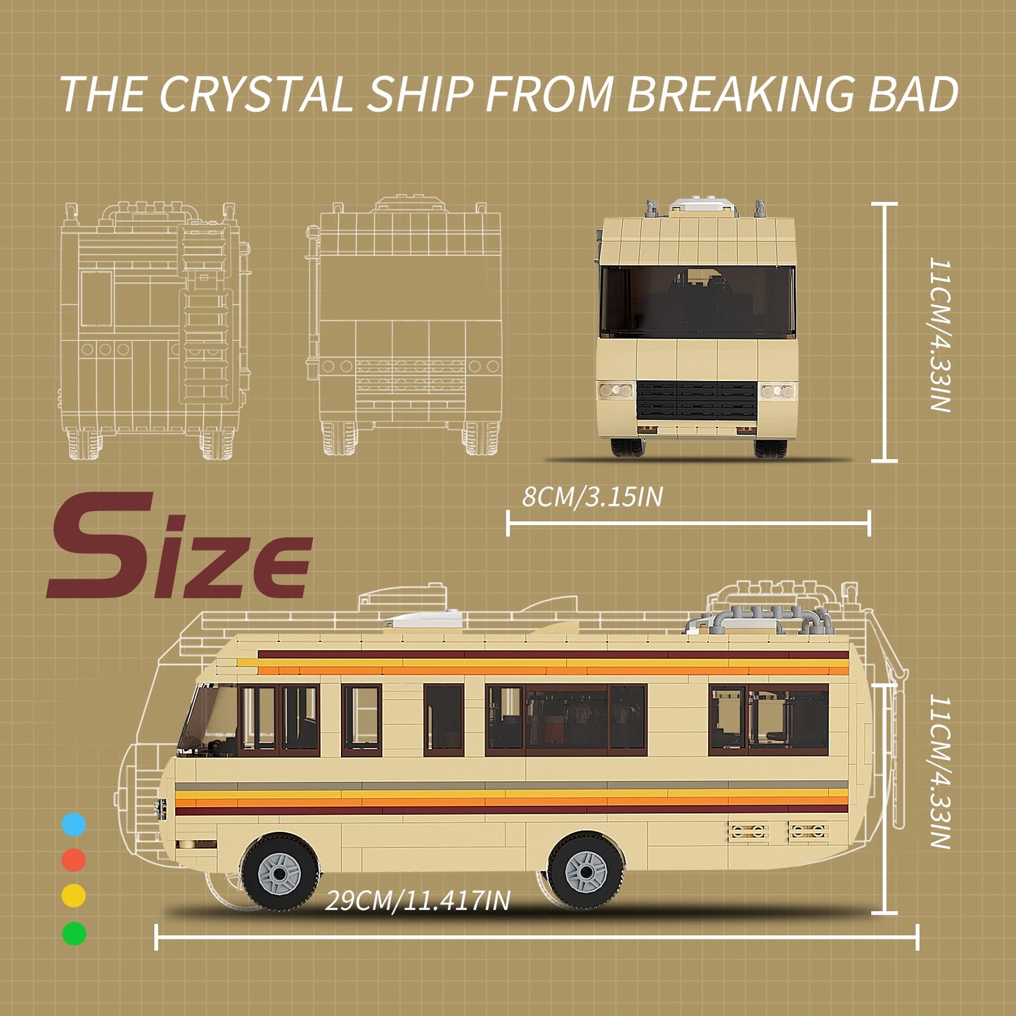 MOC Classic Movie Breaking Bad Car Building Blocks Kit Walter White Pinkman Cooking Lab RV Vehicle Model Toys For Children Gifts