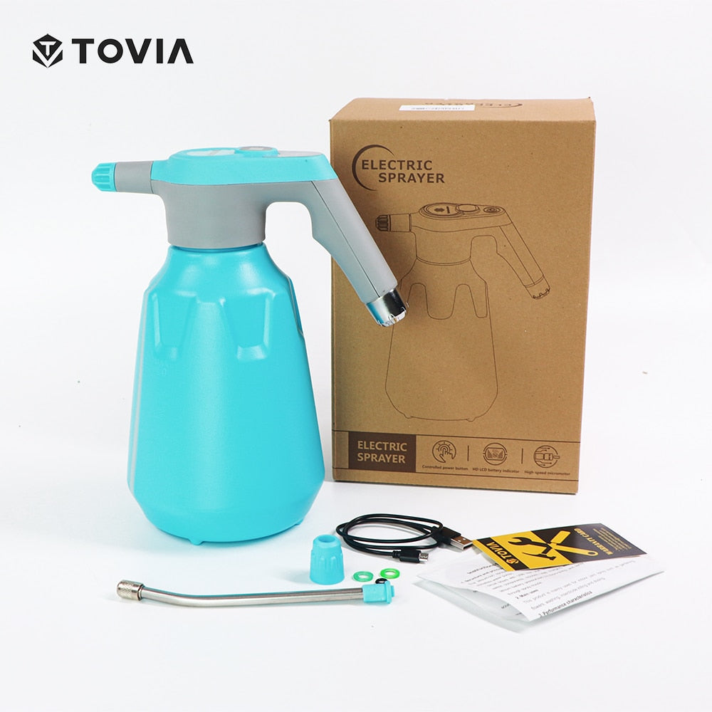 T TOVIA 2L Cordless Electric Sprayer Mister Automatic Watering Can Bottle for Garden Plant Pressure Sprayer Tool Rechargeable