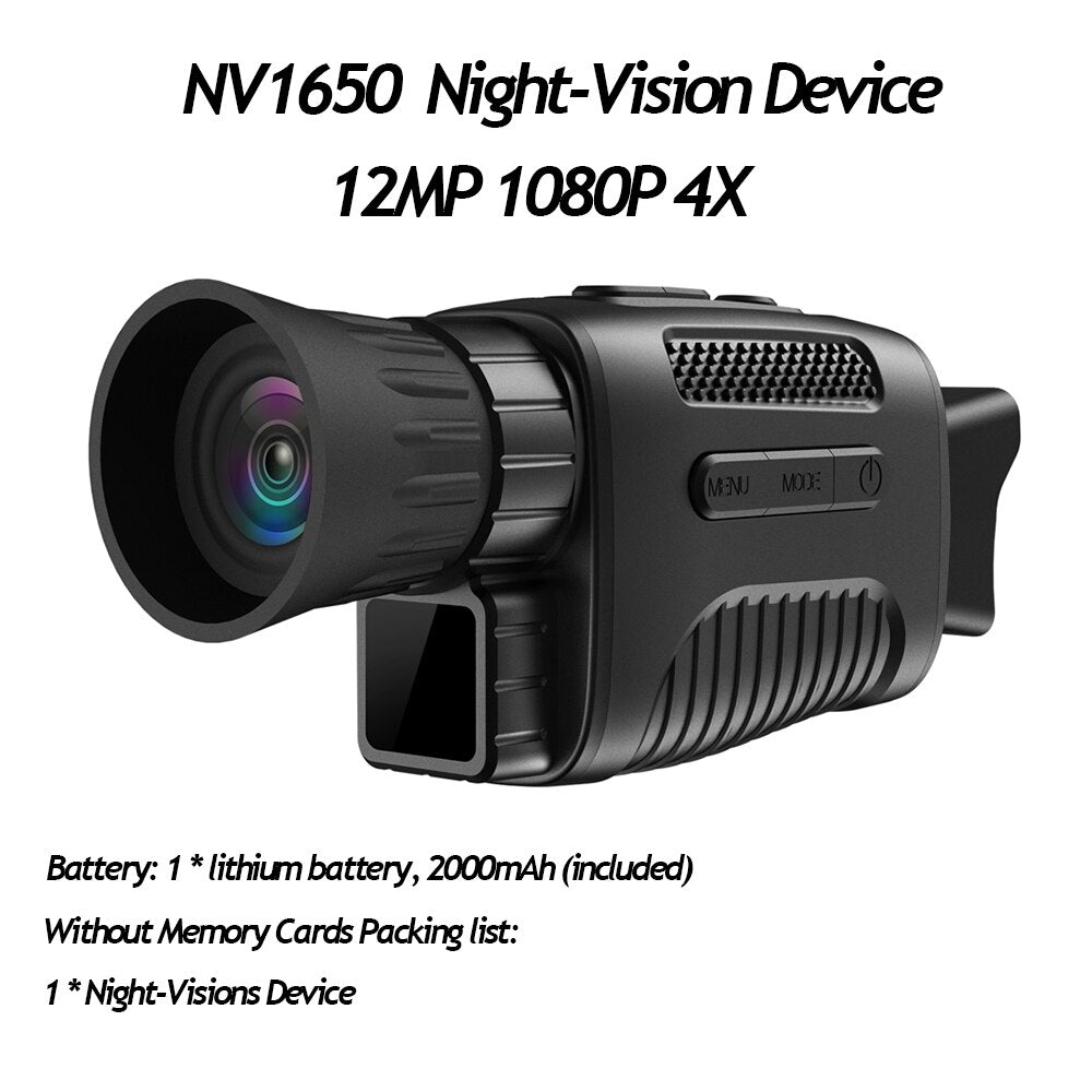 NV1000 Night Vision Device Infrared Optical Night Vision Monocular Device 9 Languages 5X Digital Zoom Photo Video Playback