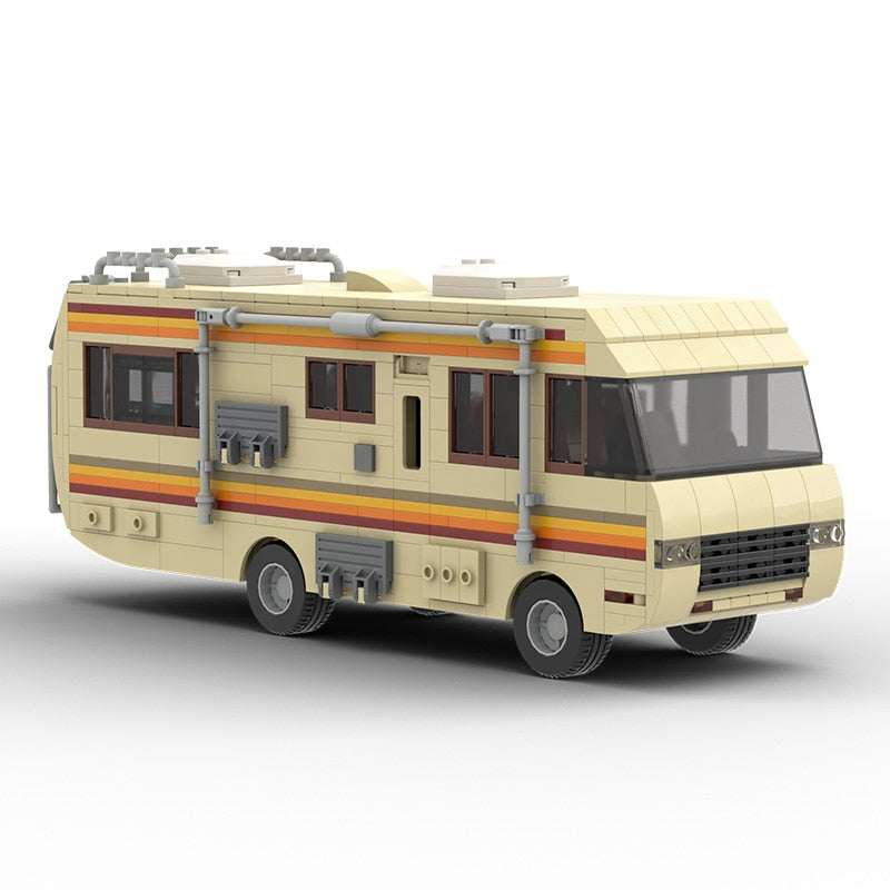 MOC Classic Movie Breaking Bad Car Building Blocks Kit Walter White Pinkman Cooking Lab RV Vehicle Model Toys For Children Gifts