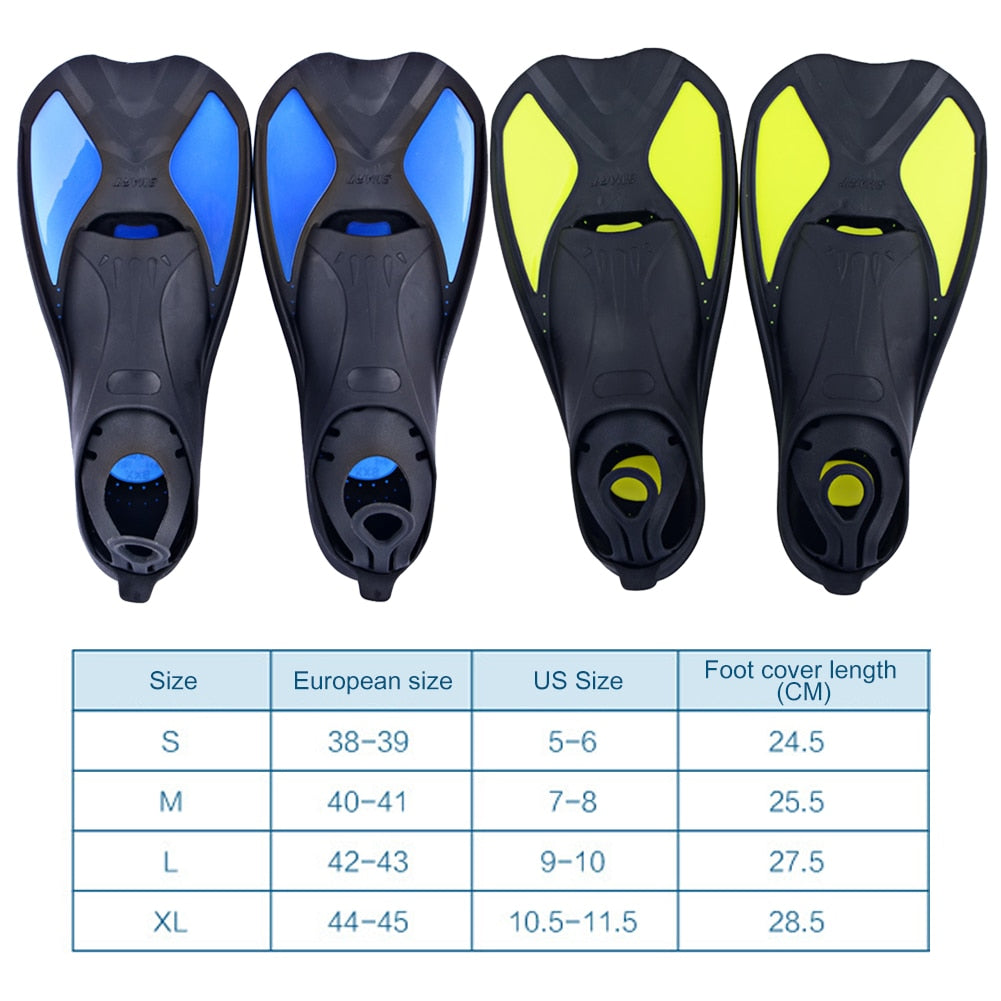 Snorkeling Diving Swimming Fins Unisex Adult/kids Flexible Comfort Swimming Fins Submersible Foot  Fins Flippers Water Sports