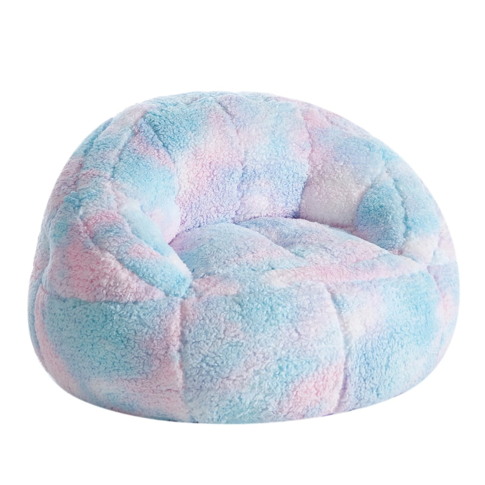 Super Soft  Bean Bag Chair, Pink Blue Memory Foam Stuffed Lounger Chairs for Kids, Adults