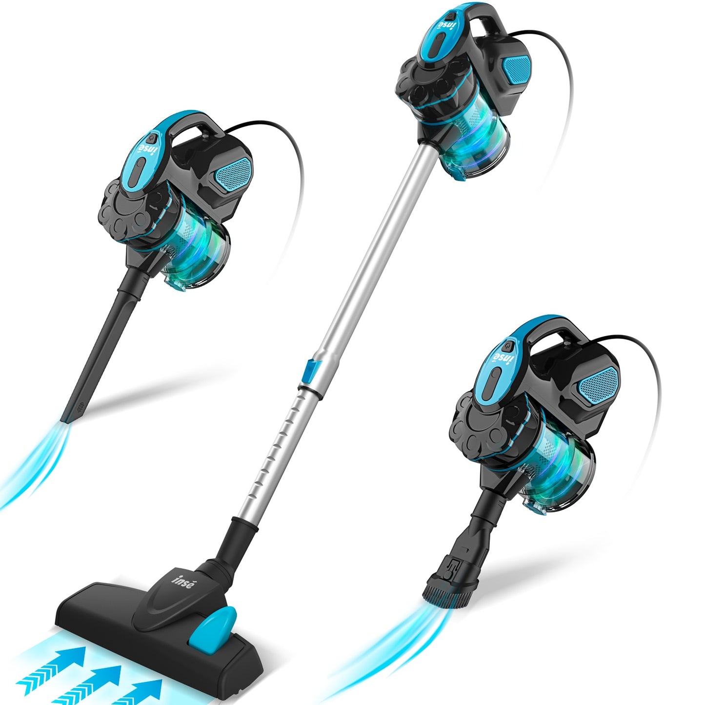 Vacuum Cleaner Corded INSE I5 18Kpa Powerful Suction 600W Motor Stick Handheld Vaccum Cleaner for Home Pet Hair Carpet