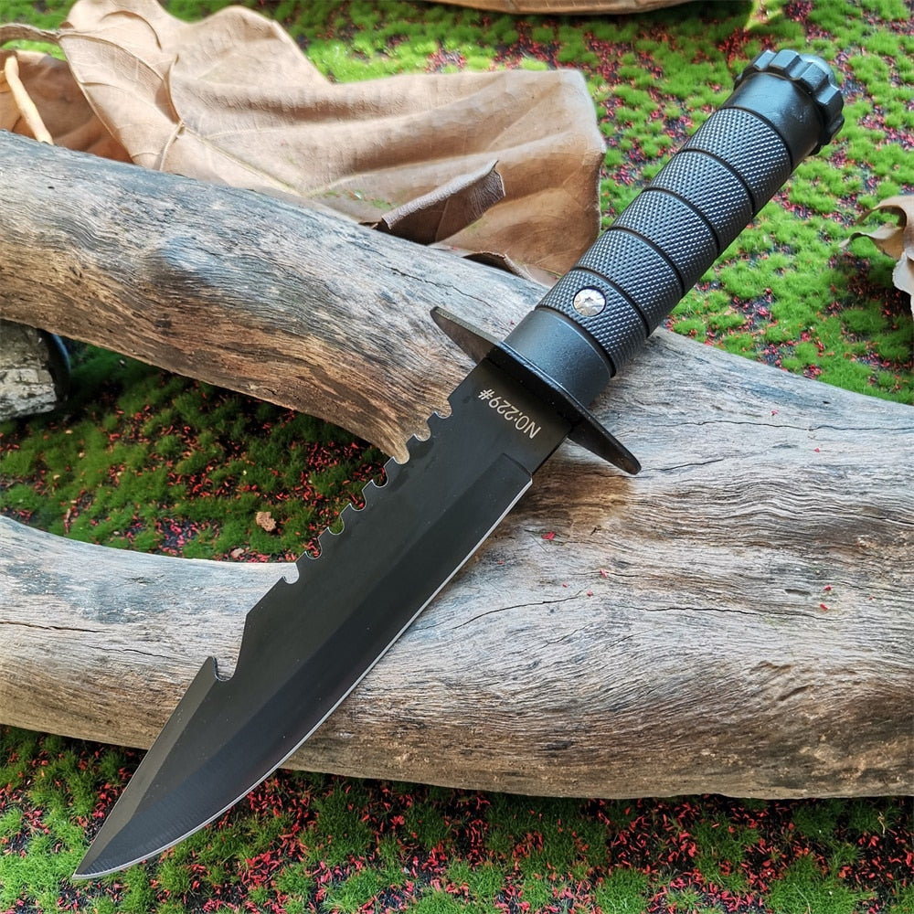 Fixed Blade Hunting Knife, 7Cr13MoV Steel Straight Knife with ABS Handle for Outdoor Camping and Survival, Sharp Tactical Knife