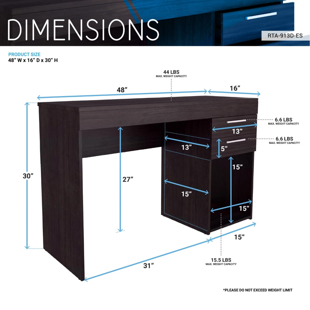 Computer Desk for Home Office or Bedroom, with Drawers, Ideal for Small Spaces,48.00 X 48.00 X 30.00 Inches