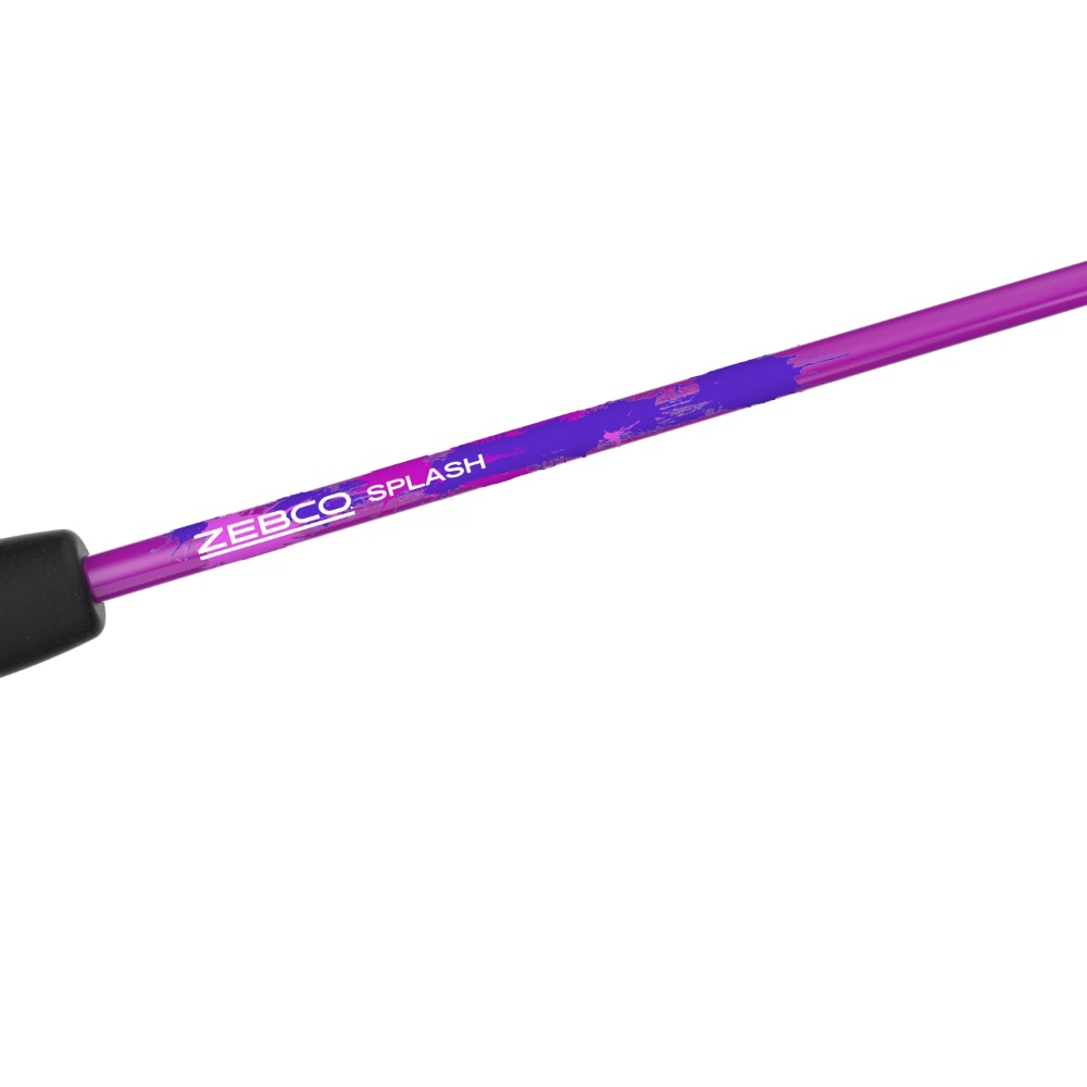 Zebco Splash Spinning Reel and Fishing Rod Combo, 6-Foot 2-Piece Fishing Pole, Purple