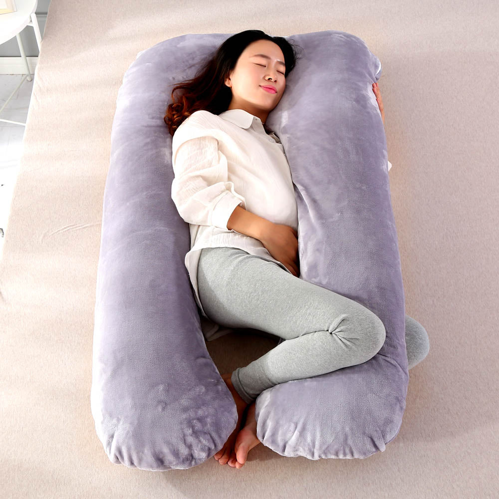 Soft Fleece Pregnant Pillow Gravida U Type Lumbar Pillow Multi Function Side Protect Cushion for Pregnancy Women Drop shipping