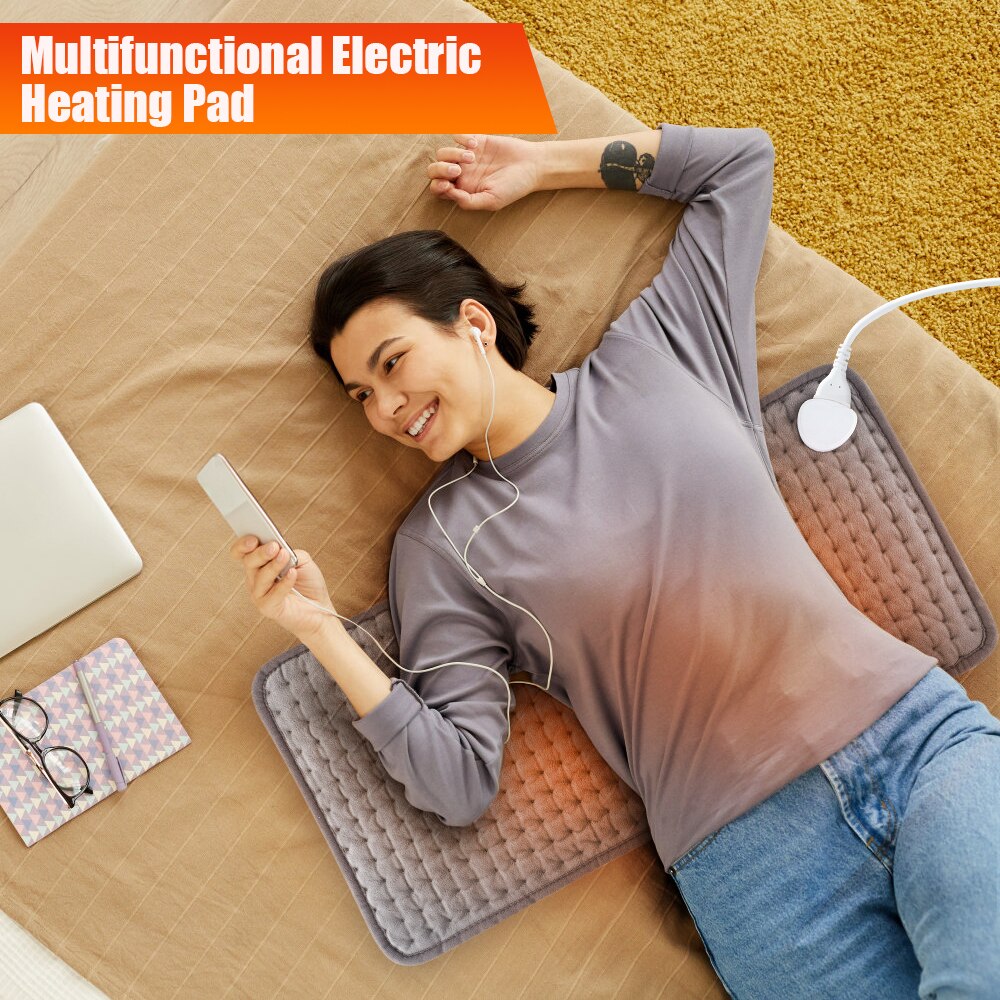 110V-240V Electric Heating Pad for Abdomen Waist Back Pain Relief 12*24” Washable 10-Gears Heated Physiotherapy Electric Blanket