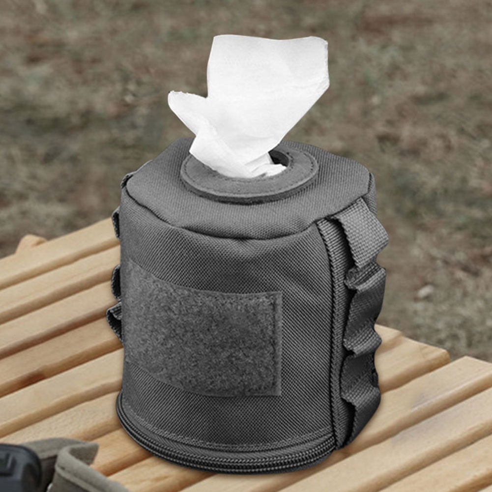 Roll Paper Storage Bag Outdoor Tactical Military Molle Style Tissue Case Toilet Roll Paper Storage Holder for Camping Hiking