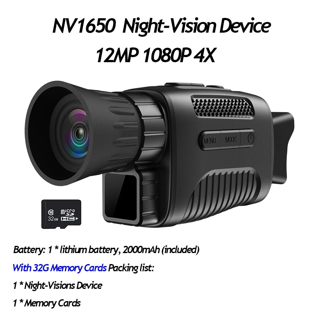 NV1000 Night Vision Device Infrared Optical Night Vision Monocular Device 9 Languages 5X Digital Zoom Photo Video Playback