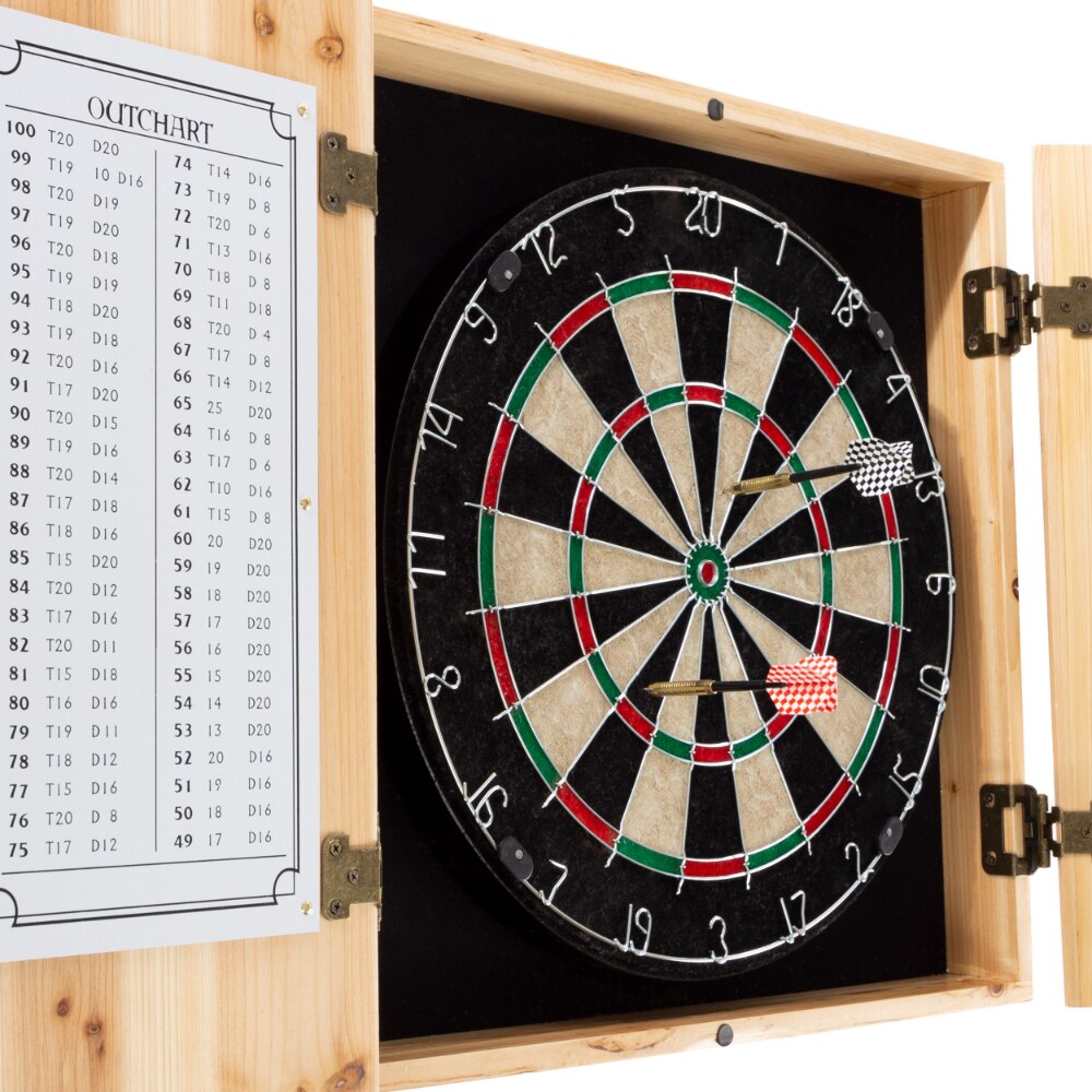 Trademark Games Dart Board Cabinet Set - Includes 6 Darts and Scoreboard