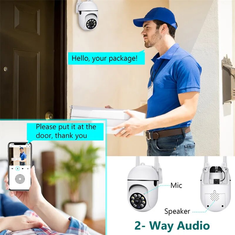 5G PTZ IP Camera 1080P HD WiFi Surveillance Cameras 2MP Full Color Night Vision Security Camera 4x Digital Zoom Wireless Camera