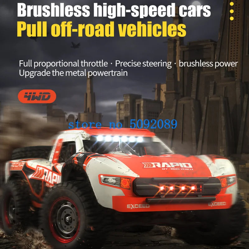 1:14 Full Scale 70KM/H High-Speed Brushless RC Dirft Racing Car 4WD Shock Absorber Lighting Rally Off-Road Radio Control Truck