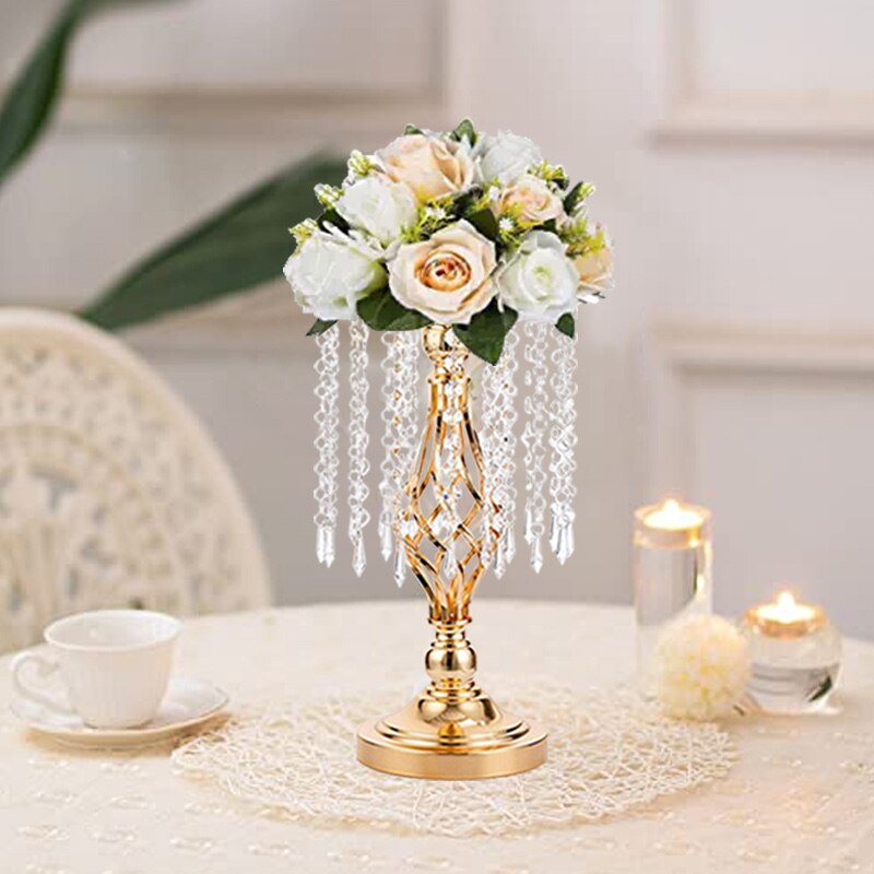 Crystal Flower Holder Centerpiece Luxury Tabletop Flower Holder Twist Shape Crystal Candle Holder