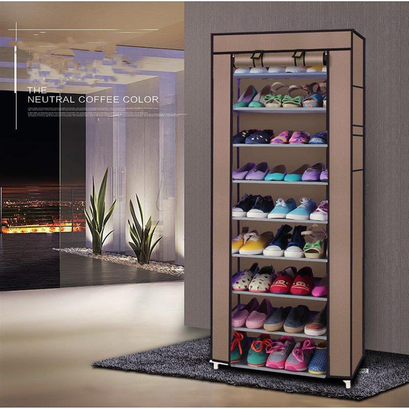 Multilayer Shoe Cabinet Vertical Space Saving Nonwoven Shoes Shelf Organizer Simple Combination Stand Holder Entryway Shoe Rack