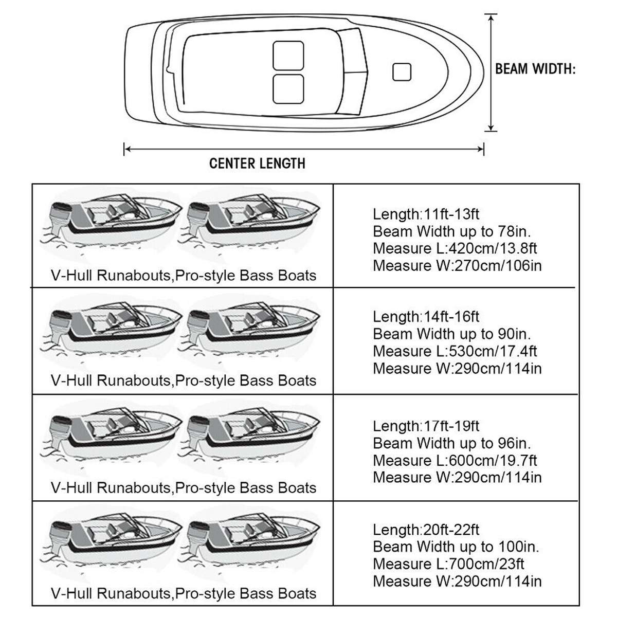 11- 22FT Yacht Boat Cover Boat Cover Anti-UV Waterproof Heavy Duty 210D Marine Trailerable Canvas Boat Accessories