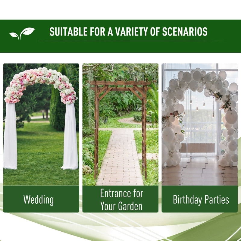 Outdoor Garden Arch Arbor Trellis Wooden Wedding Gateway Lawn Yard Decor sturdy and durable Easy to assemble