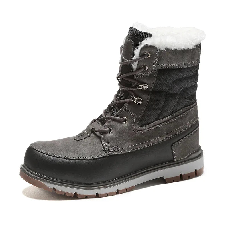 Men Boots 2023 Winter Shoes for Men Warm Snow Boots Mid-calf Men Thick Plush Leather Men Fashion Boots