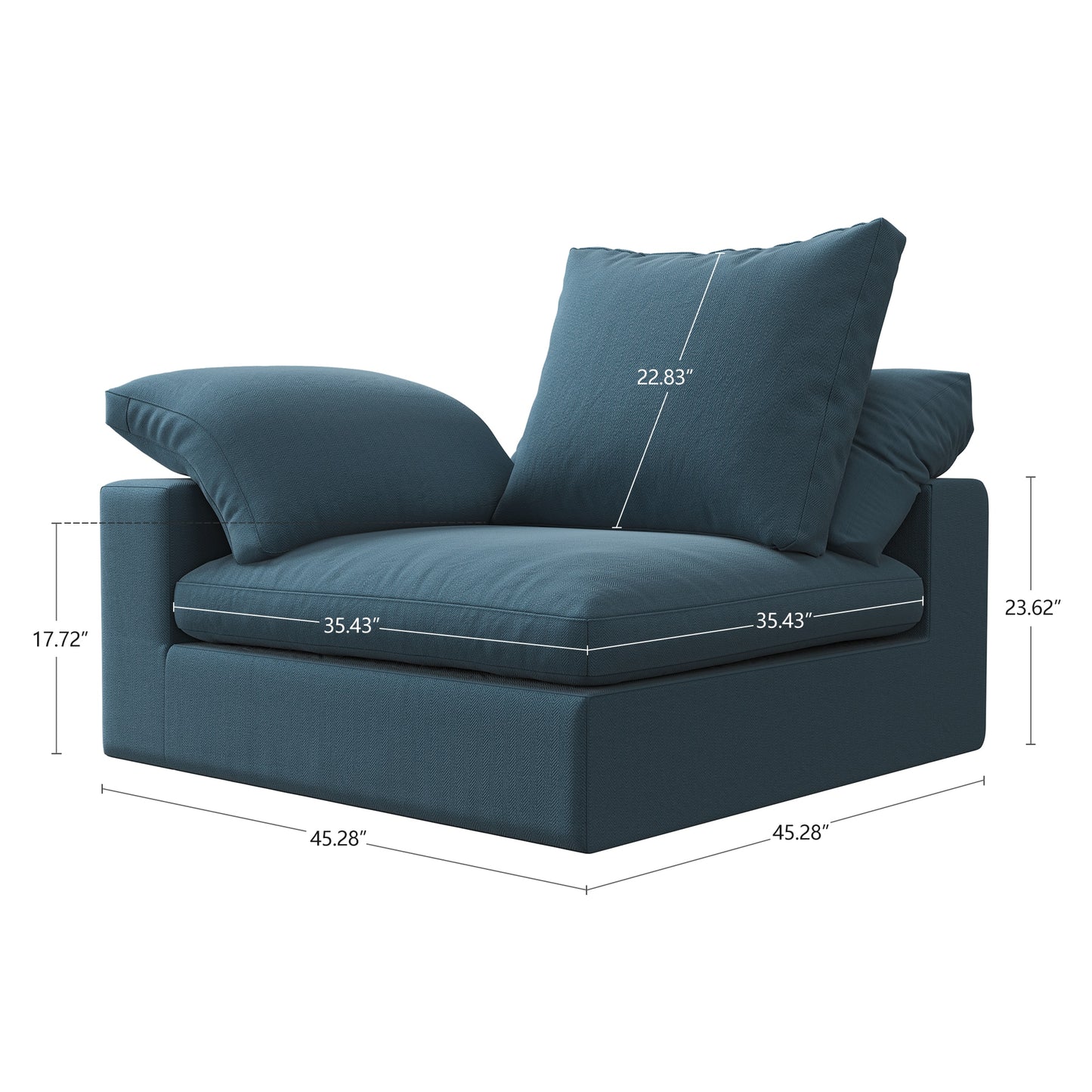 Cloud Puff Sofa Living room Chairs Modern Modular Sectional Sofawith Pillow, Cushion Covers Removable, High Density Memory Foam