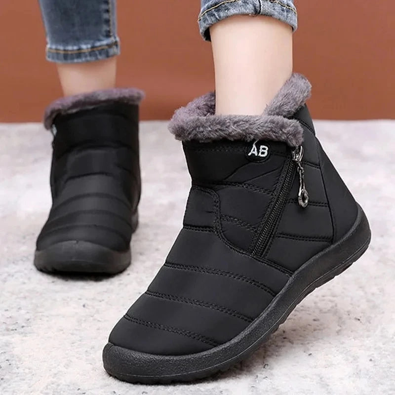 2023 Hot Sellers Waterproof Winter for Faux Fur Long Platform Snow Warm Cotton Couples Shoes Plush Woman Ankle Boots