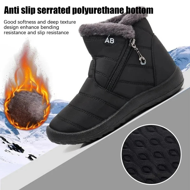 2023 Hot Sellers Waterproof Winter for Faux Fur Long Platform Snow Warm Cotton Couples Shoes Plush Woman Ankle Boots