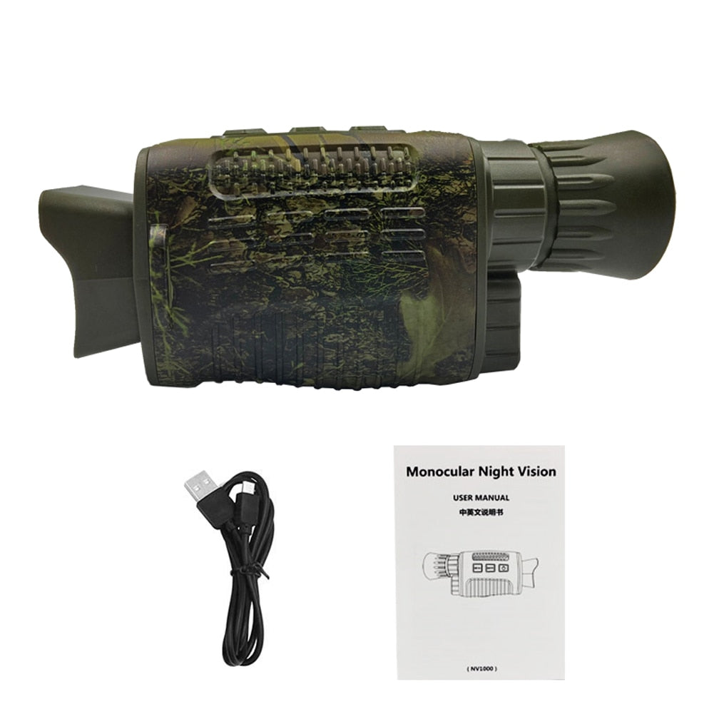 NV1000 Night Vision Device Infrared Optical Night Vision Monocular Device 9 Languages 5X Digital Zoom Photo Video Playback