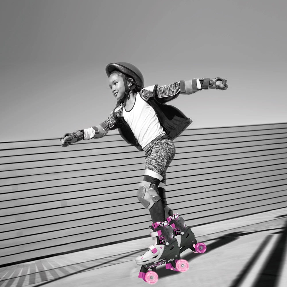 Neon Combo Cyber Skates Kids Size 3-6 Pink/Black, Unisex, One Pair, Kids Skate Inline and Quad