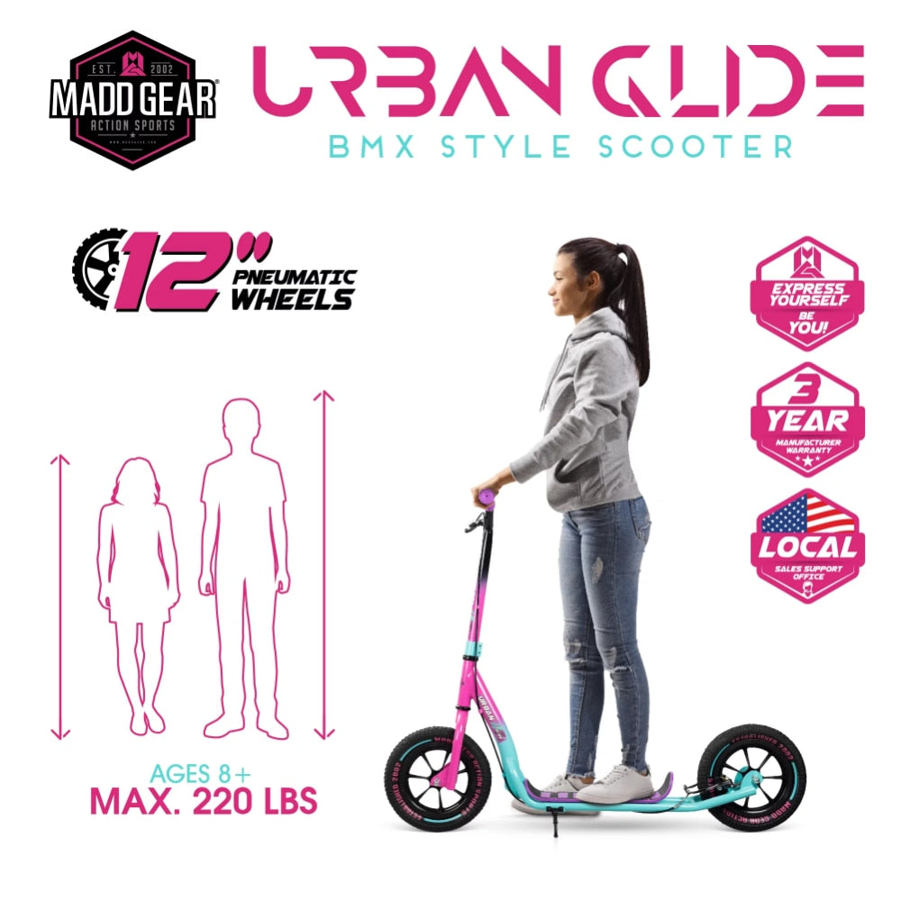 2023 New Madd Gear Urban Glide Commuter Scooter - Malibu