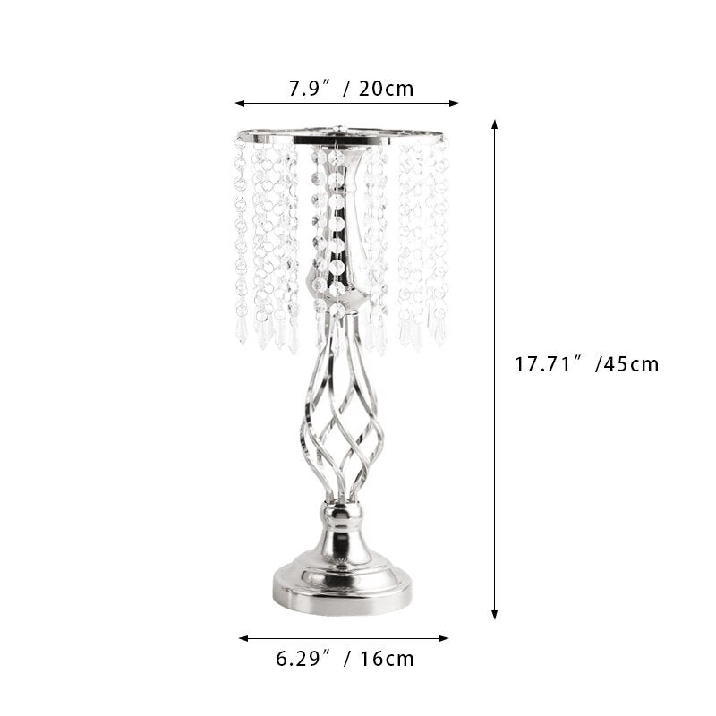 Crystal Flower Holder Centerpiece Luxury Tabletop Flower Holder Twist Shape Crystal Candle Holder