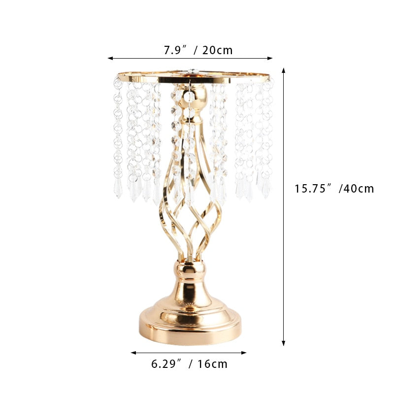 Crystal Flower Holder Centerpiece Luxury Tabletop Flower Holder Twist Shape Crystal Candle Holder