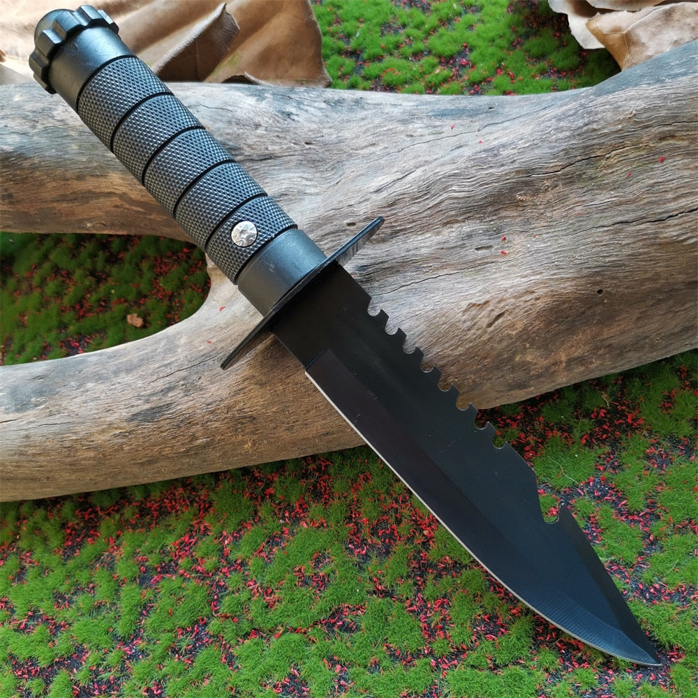 Fixed Blade Hunting Knife, 7Cr13MoV Steel Straight Knife with ABS Handle for Outdoor Camping and Survival, Sharp Tactical Knife